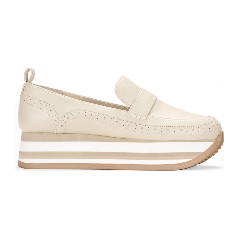 Crown & Ivy Cream Platform Loafers